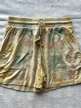 Knox Rose Tie-Dye Lounge Shorts - Yellow, Green, Pink